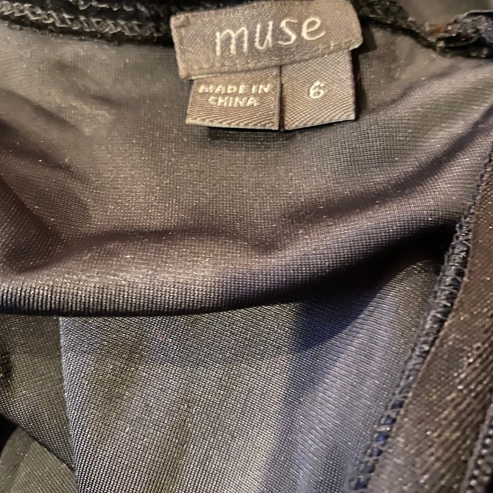 Muse Black Velvet Dress W/Beading - Picture 4 of 7